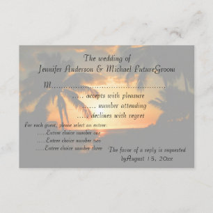 Convite de Casamento RSVP Sunset Havaiano