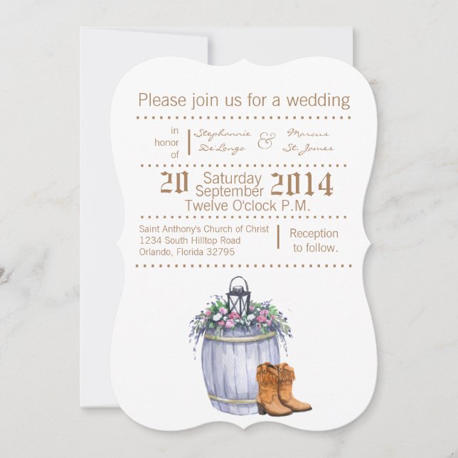 Convite de casamento - Rua de Casamento de Verão (Frente)