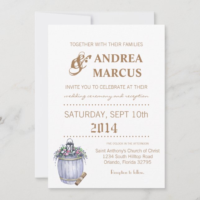 Convite de casamento - Rua de Casamento de Verão (Frente)