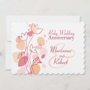 convite de casamento rubi vermelho das pétalas de