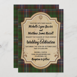 Convite De Casamento Russell Tartan
