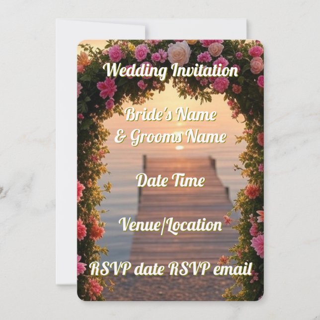 Convite De Casamento Russo Românico Floral Elegant (Frente)