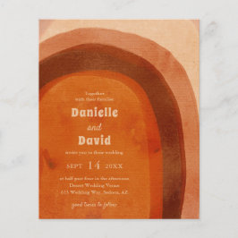 Convite de casamento Rustic Burnt Orange Photo Bud