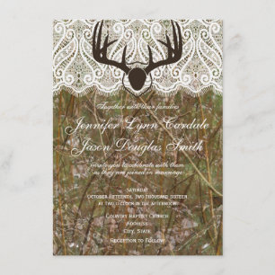 Convite de casamento Rustic Country Camo Hunting A