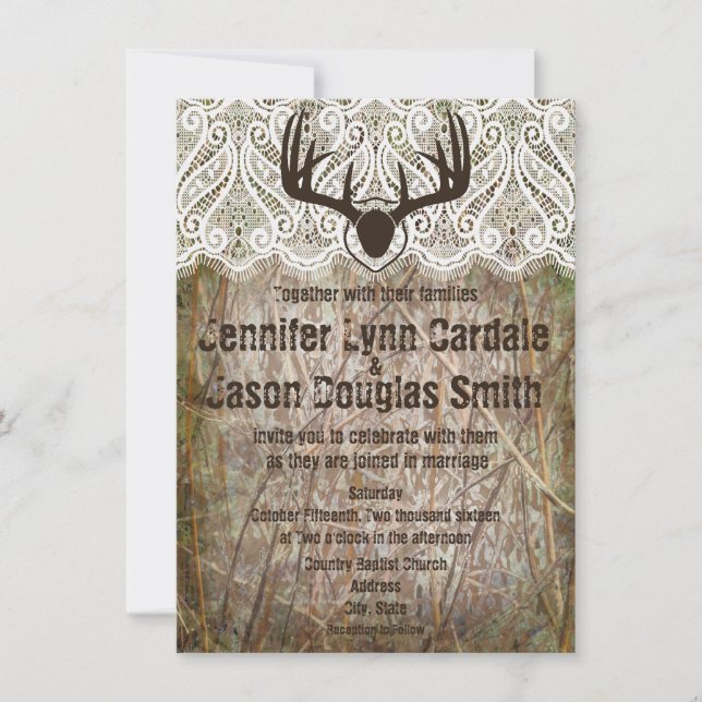 Convite de casamento Rustic Country Camo Hunting A (Frente)