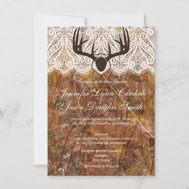 Convite de casamento Rustic Country Camo Hunting A (Frente)