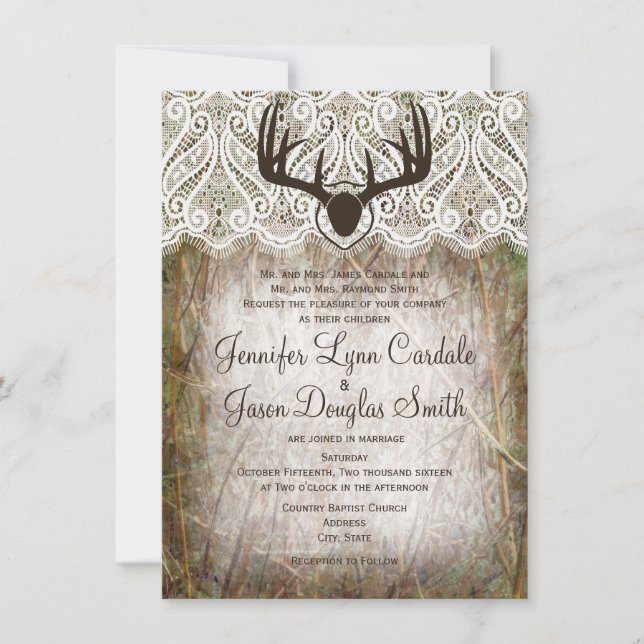 Convite de casamento Rustic Country Camo Hunting A (Frente)