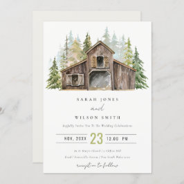 Convite de casamento Rustic Elegant Pine Forest