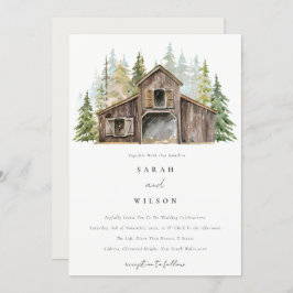 Convite de casamento Rustic Elegant Pine Forest
