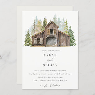 Convite de casamento Rustic Elegant Pine Forest