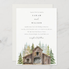 Convite de casamento Rustic Elegant Pine Forest