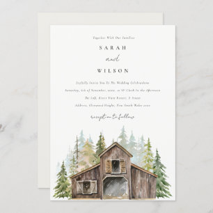 Convite de casamento Rustic Elegant Pine Forest