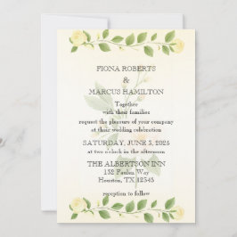 Convite De Casamento Rustic Floral Minimalista