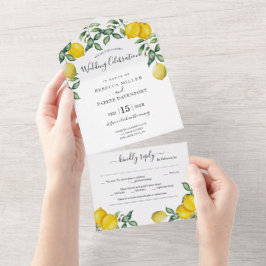 Convite de casamento Rustic Lemons tudo em um