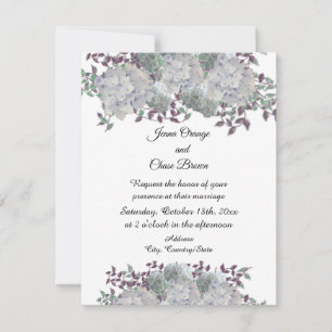 Convite De Casamento Rustic Pale Blue Hydrangea