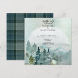 Convite de Casamento Rustic Square Forest Wonder