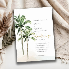 Convite de casamento Rustic Tropical Beach Palm Tr