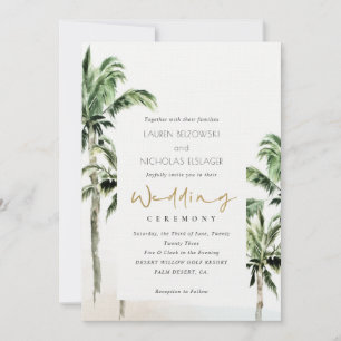 Convite de casamento Rustic Tropical Beach Palm Tr