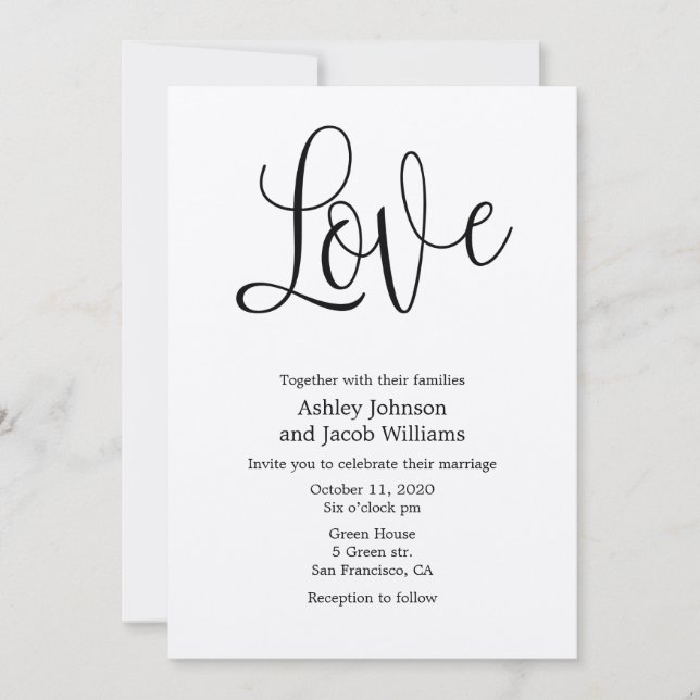 Convite de casamento rústico amor. Convites kraft (Frente)
