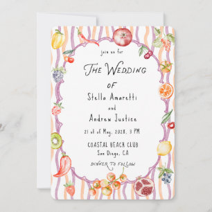 Convite de Casamento Rústico Aquarela Italiana