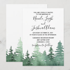 convite de casamento rústico com aquarela da flore