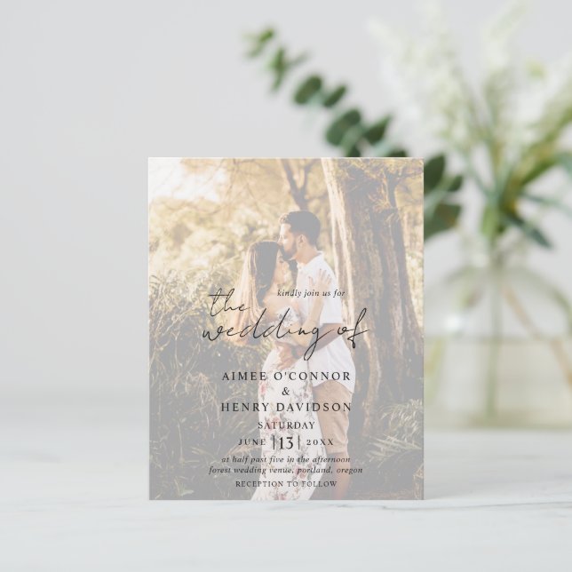Convite de Casamento Rústico com Foto e Orçamento (Em pé/Frente)