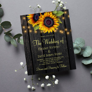 Convite de casamento rústico com girassóis orçamen