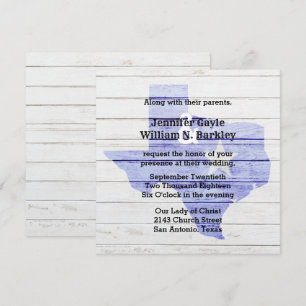 Convite de Casamento Rústico de Madeira do Estado 