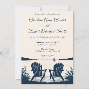 Convite de Casamento Rústico Elegante à Beira do L