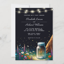 Convite de Casamento Rústico Elegante com Vaga-lum