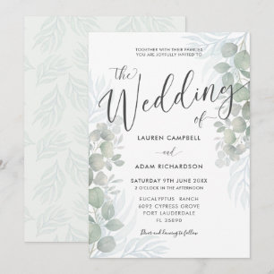 Convite de Casamento Rustico Eucalipto Verde Salvi