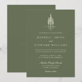 Convite de Casamento Rústico Floresta de Árvores V