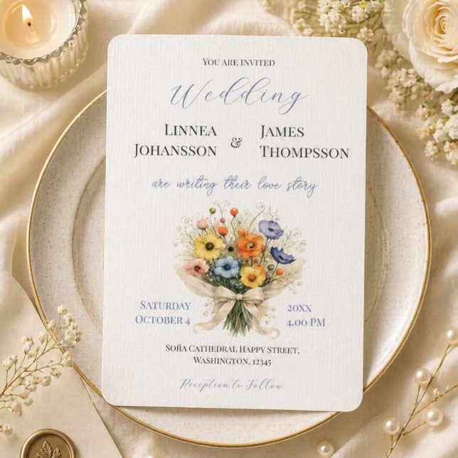 Convite de Casamento Rústico Jardim de Anêmona de  (Criador carregado)