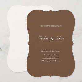 Convite de Casamento Rustico Marrom Mocha 