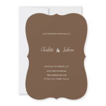 Convite de Casamento Rustico Marrom Mocha
