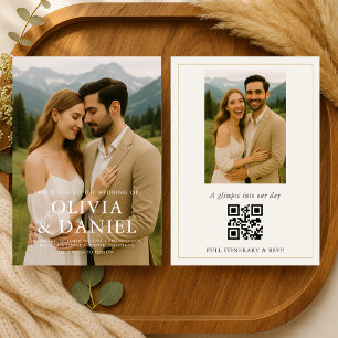 Convite de Casamento Rústico Minimalista Simples c