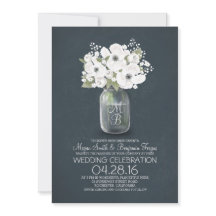 convite de casamento rústico para mason jar floral