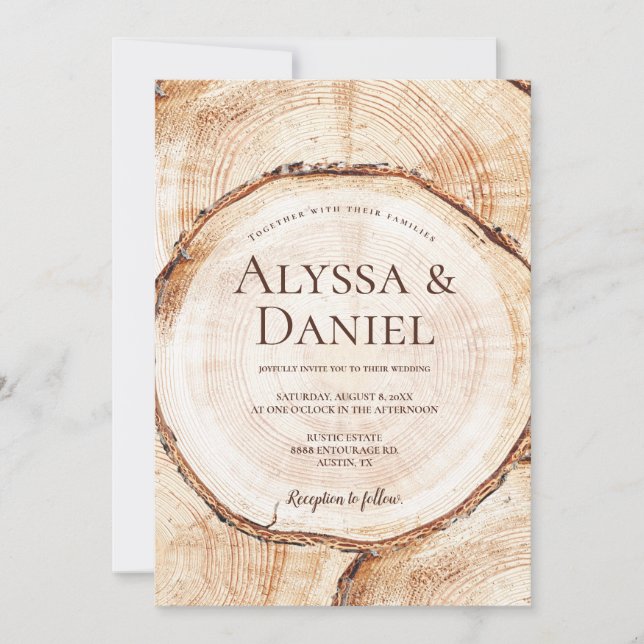 Convite de Casamento Rústico Personalizado de Made (Frente)
