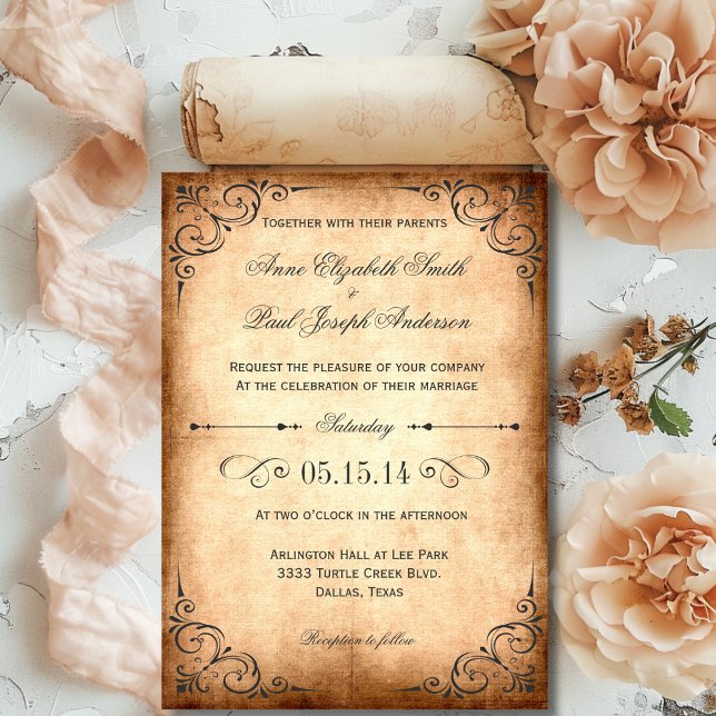 Convite de casamento rústico vintage (Rustic vintage wedding invitation)