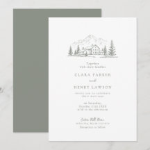 Convite de Casamento Sage Pine Mountain Lodge