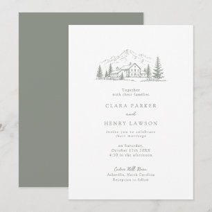 Convite de Casamento Sage Pine Mountain Lodge