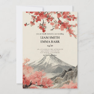 Convite de Casamento Sakura Japonês