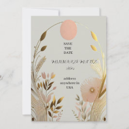 convite de casamento salvar a data simples rosa do