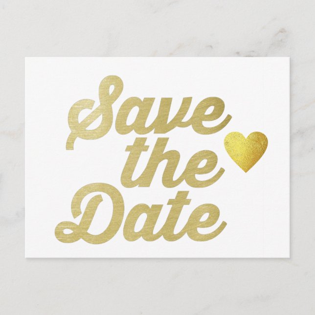 convite de casamento save-the-date com coração de  (Frente)