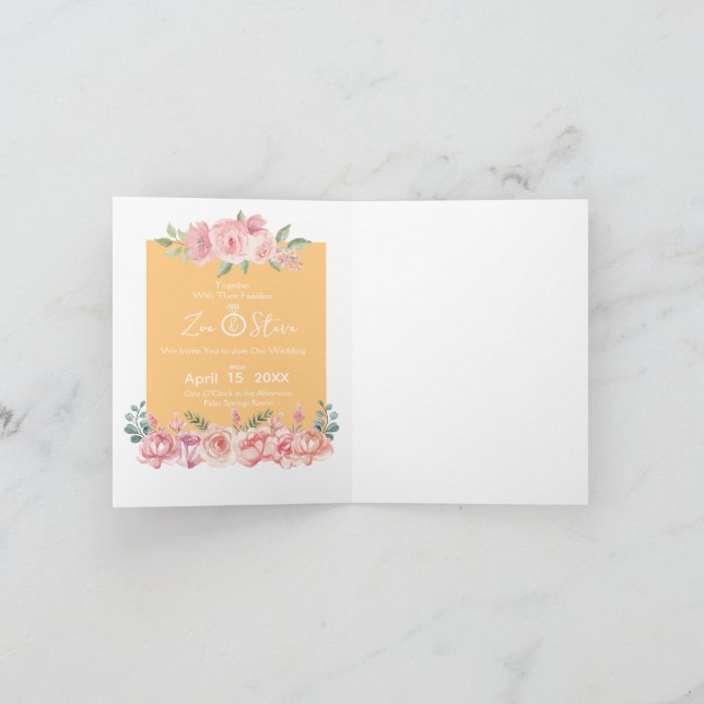 Convite de casamento Save the Date com dois anéis (Interior)