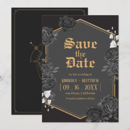 Convite de casamento Save The Date rosa damasco pr