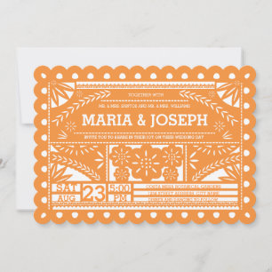 Convite de casamento Scalloped de Papel Picado -