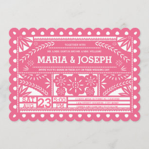Convite de casamento Scalloped de Papel Picado -