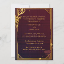 Convite de Casamento Scottish Highland Skies | Águ