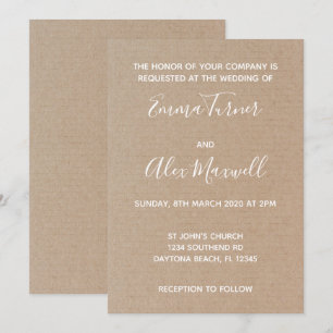 Convite De Casamento Script de papel do artesana